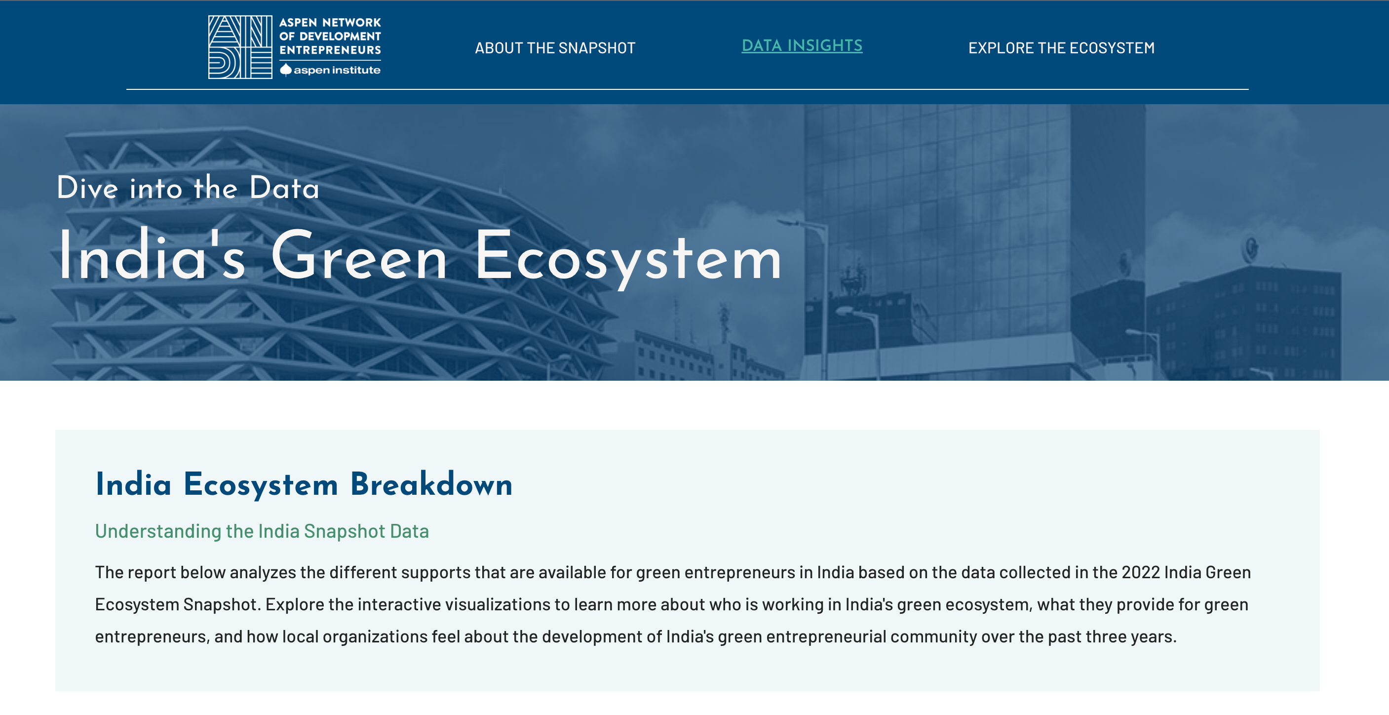 Data Insights | India Green Ecosystem Snapshot